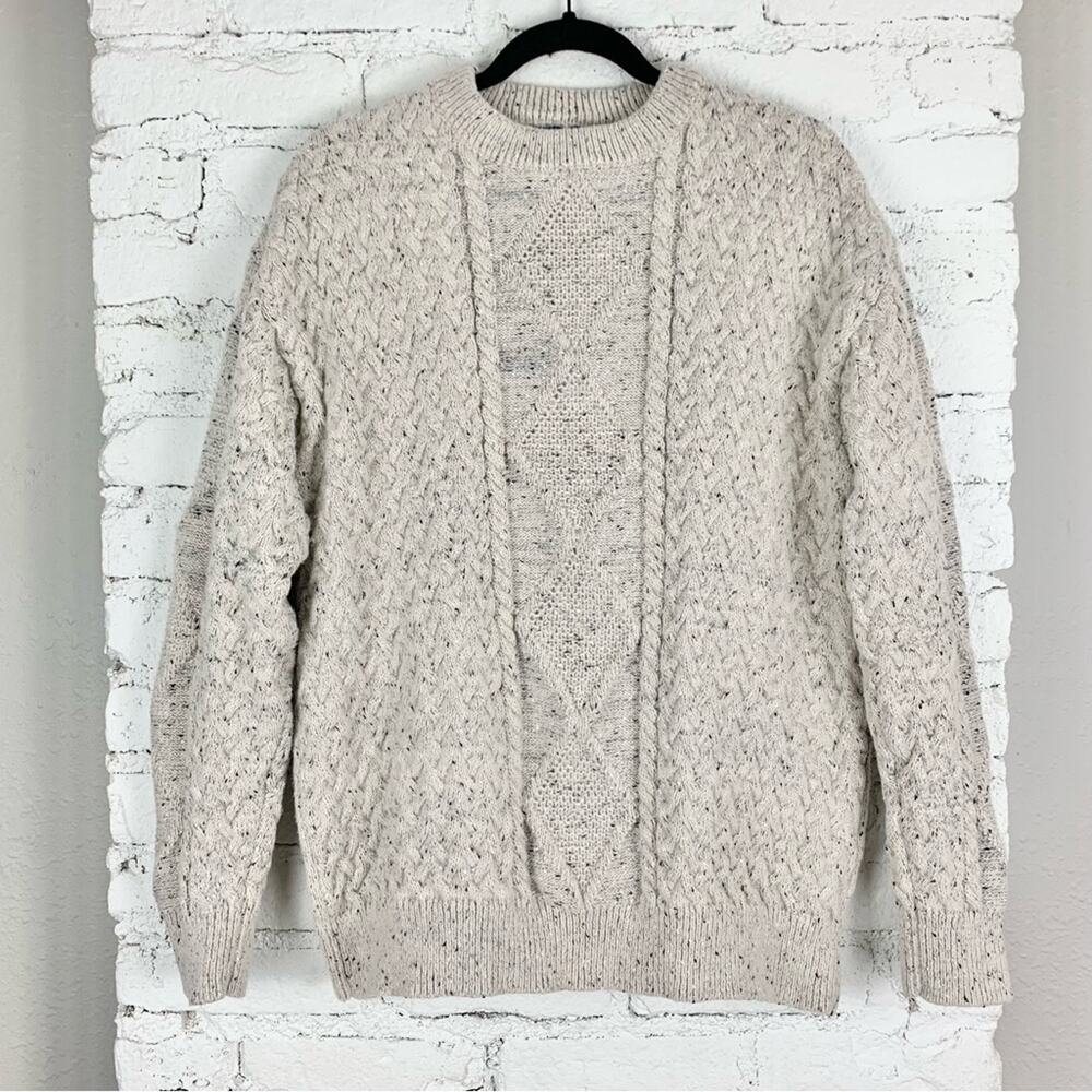 Aelfric Eden Cable Knit Crew Sweater Pullover Small